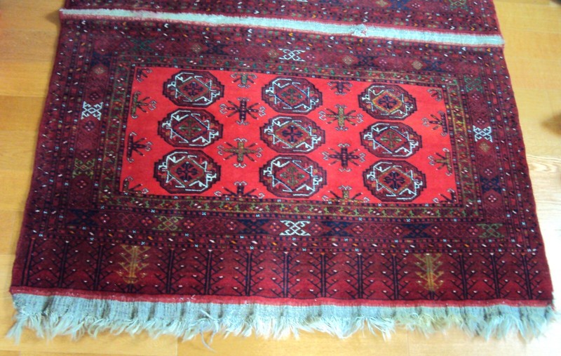 6.5FT ANTIQUE RARE DOUBLE TURKOMAN BUKHARA Bokhara Tekke HANDMADE RUG Carpet!! gallery