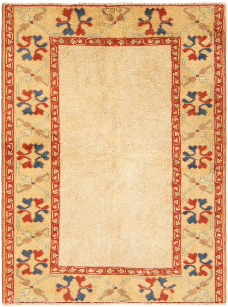 Vintage Hand-Knotted Area Rug 4'2" x 5'6" Traditional Oriental Wool Carpet