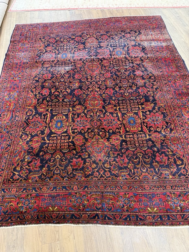 ANTIQUE SAROUK MOHAJERAN RUG 9 X 11.2 CIRCA 1900 RARE