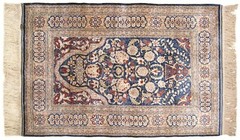 Antique Turkish Hereke Oriental Rug with Weaver’s Mark in Small Size, Silk Pile