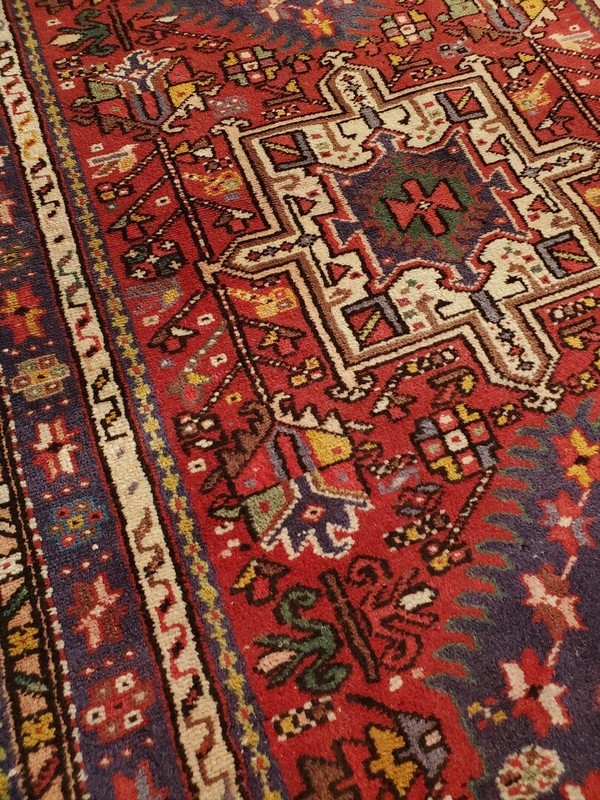 Vintage Red Karajeh runner Multi-Medallion - 3'1" x 10'10" gallery