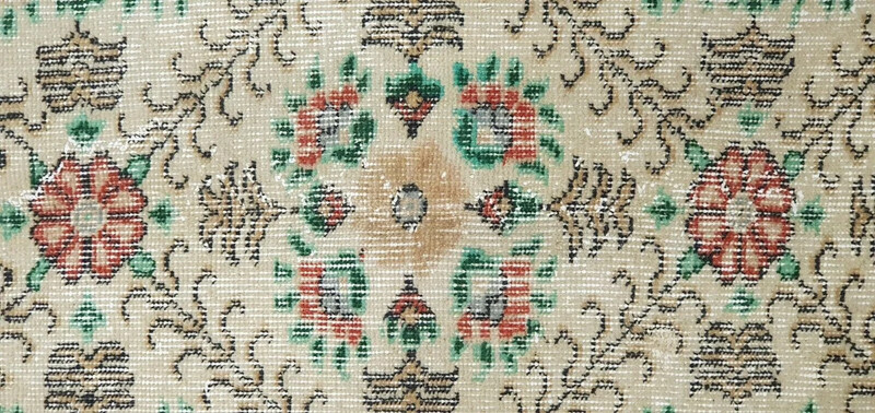 Antique 1940-1950's Wool Pile Natural Dye Legendary Oushak Area Rug 5'7"x8' gallery