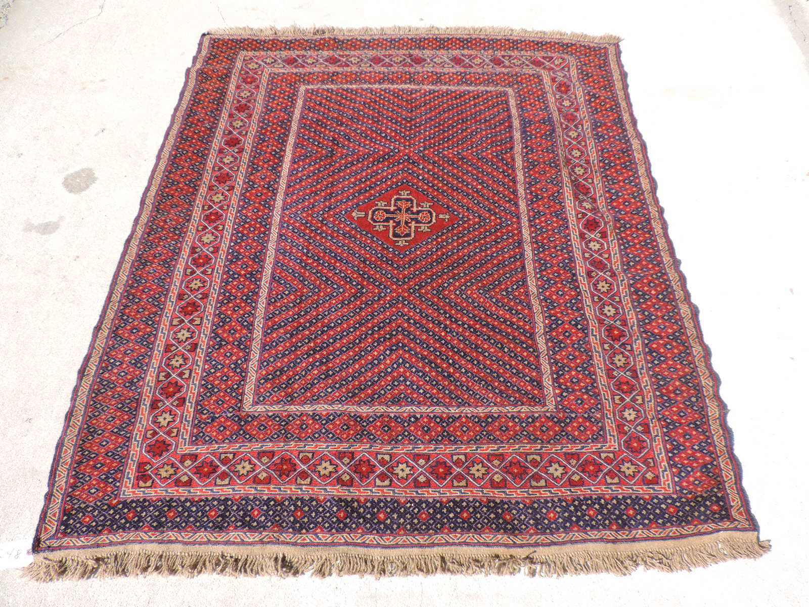 5x6ft. Handmade Gul E Burgista Afghan Wool Rug gallery