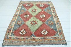 5×7 Rug, Anatolia Oushak Kilim Rug, Area Rug Floor Kelim Wool Rug Carpet 61″x80″