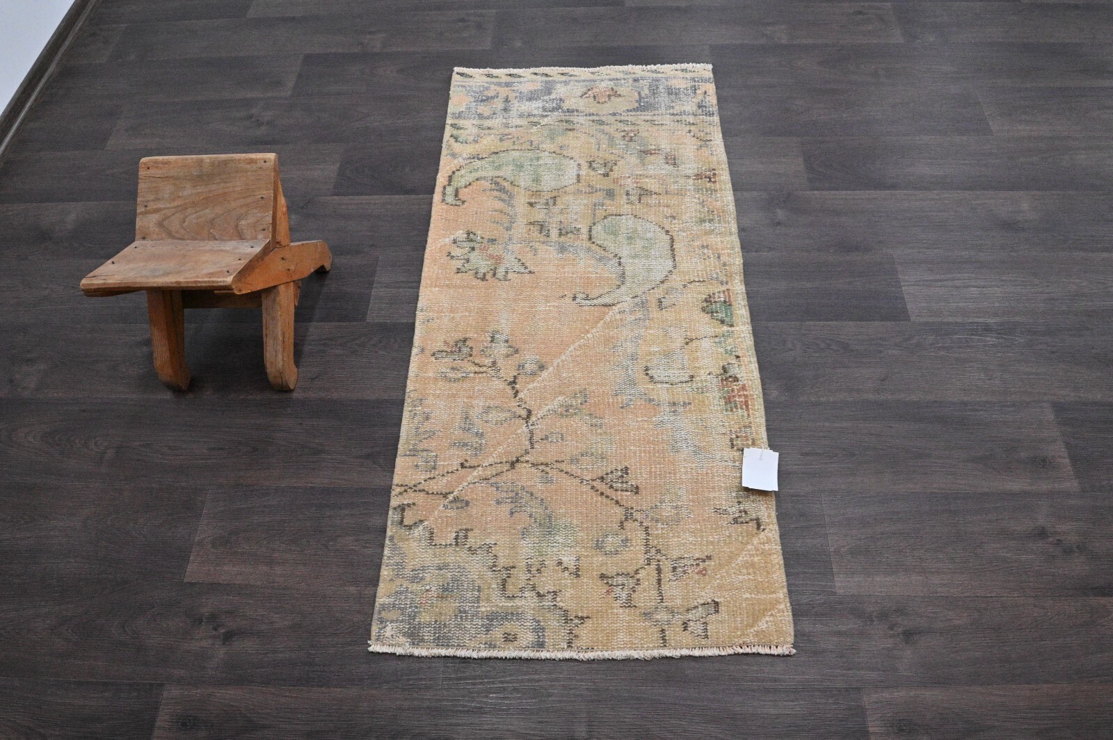 Oushak Turkish Doormat Rug 2x4 BEIGE Anatolian Handmade Vintage Small Kilim Rug gallery