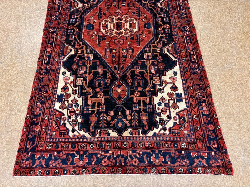 Vintage Nahavand Tribal Wool Hand Knotted Oriental Area Rug 5x9 Navy Blue Red gallery