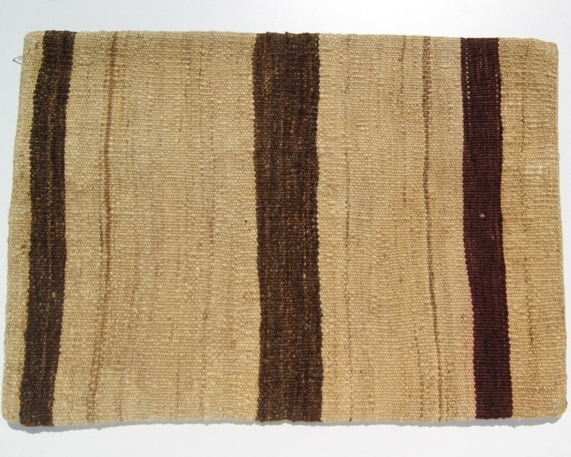 20"x14" Vintage Kurdish Kilim Cushion Natural Striped Design, Handmade pillow gallery