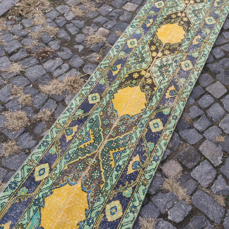 2x13 Turkish kitchen rug 2.17 x 13.16 ft Vintage Patchwork 66 x401 cm Runner Rug gallery