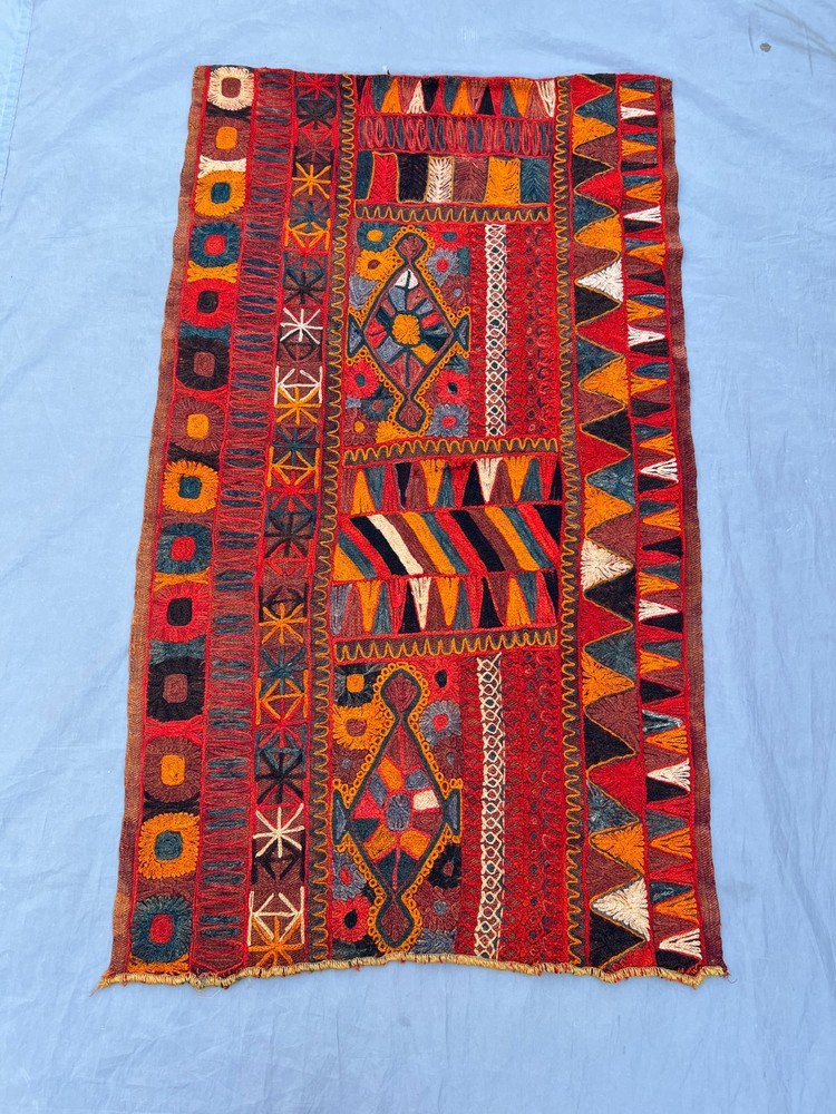 Vintage Afghan Hand Woven Sumak Kilim Rug 2.8x4.6 ft Colorful Tribal Wool Carpet