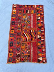 Vintage Afghan Hand Woven Sumak Kilim Rug 2.8×4.6 ft Colorful Tribal Wool Carpet