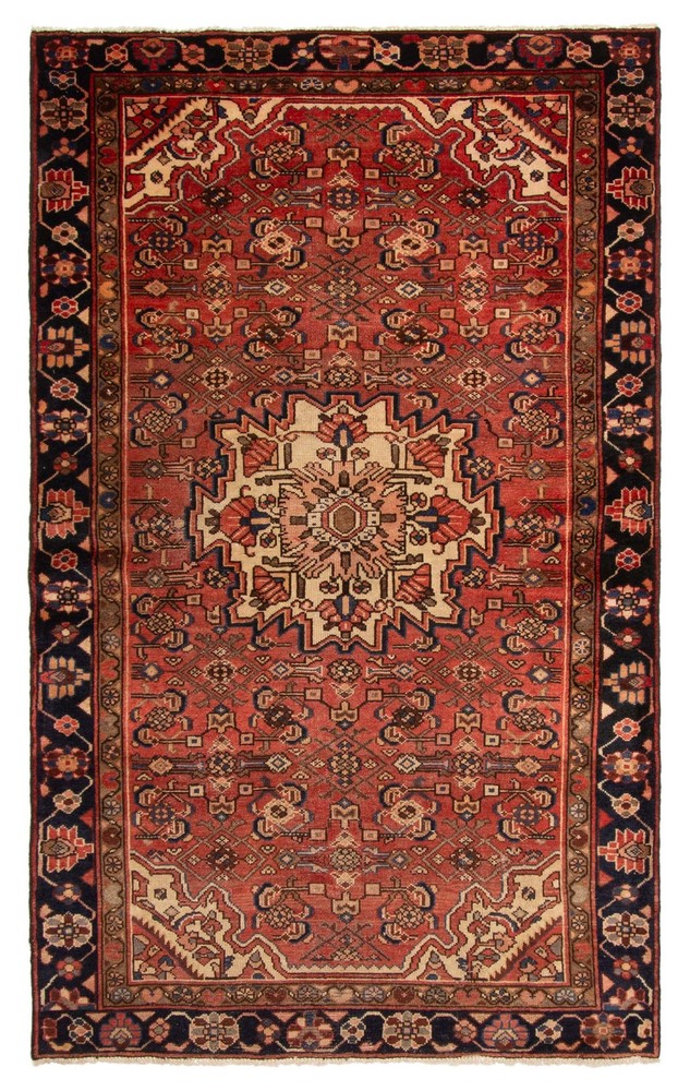 Vintage 4'5" x 7'5" Traditional Hand Knotted Vegetable Dye Wool Area Rug