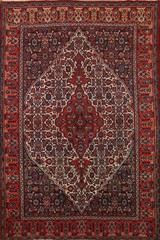 Vegetable Dye Bibikabad Hand-made Antique Rug 5×7 Hand-knotted Ivory Wool Carpet