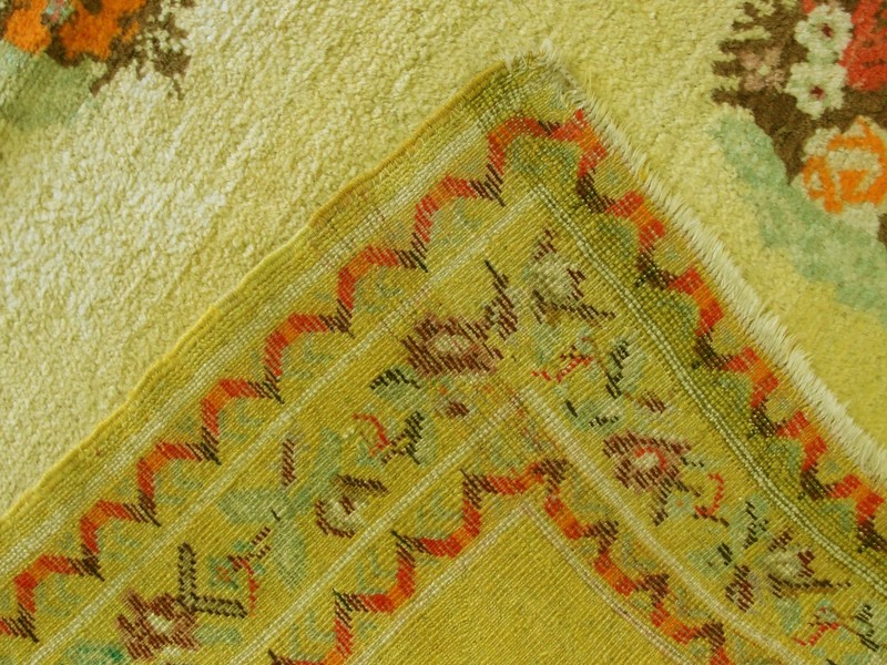 Antique Turkish Oushak Rug with Floral Bouquet Medallions, c- 1900–1920 #16596 gallery