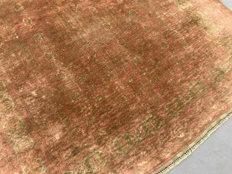 Antique Turkmen Bashiri Rug | Hand-Knotted, Rare Terracotta Faded Bedroom Rug gallery