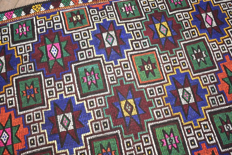 Turkish Kilim 64''x131'' Handwoven 165x335cm Adana Cicim Kilim 5x10 Vintage Rug gallery