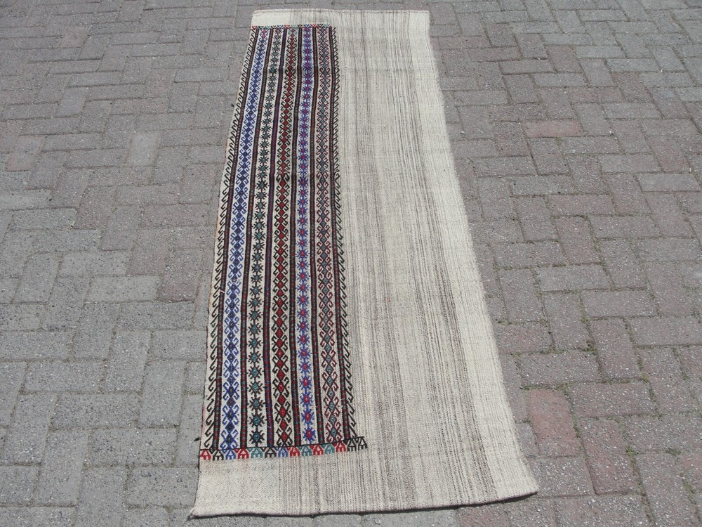 2x8 ft Handmade Runner Wool Kilim Rug - Vintage Home Decor Turkish Kilim rugs