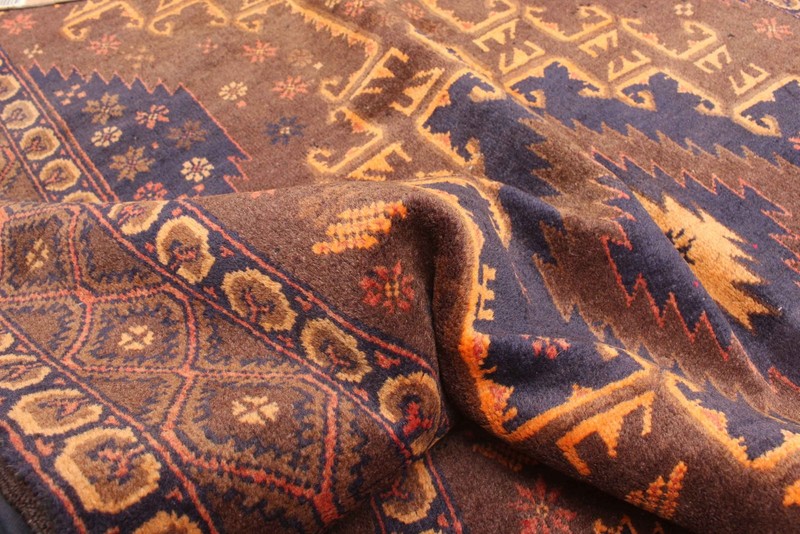 Vintage 3'7" x 6'5" Traditional Hand Knotted Vegetable Dye Wool Area Rug gallery