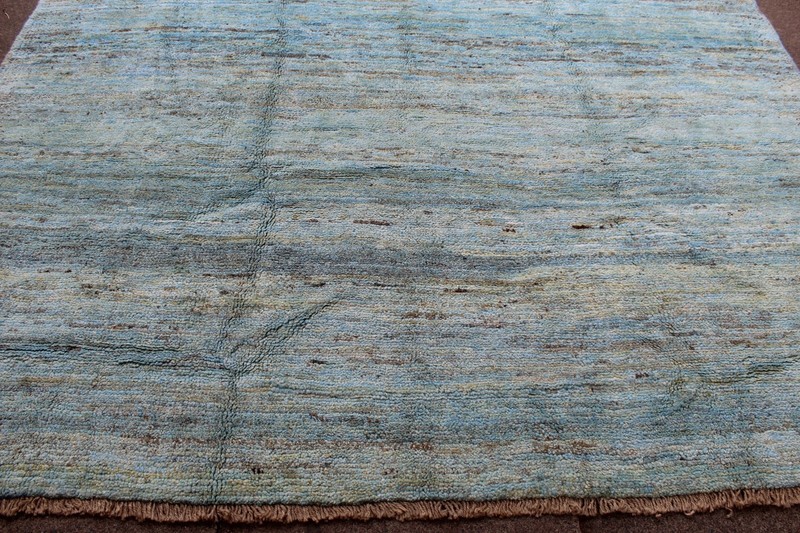 Vintage Traditional Hand Made Oriental Gabbe Wool Blue Large Carpet 296x235cm gallery