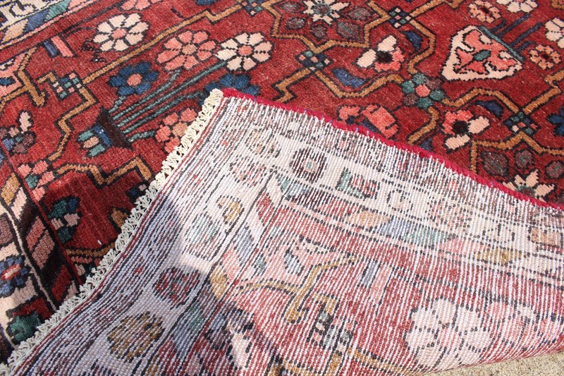 Vintage Malayer Handknotted Wool Floral Runner Rug - 3'5" x 9'10" gallery