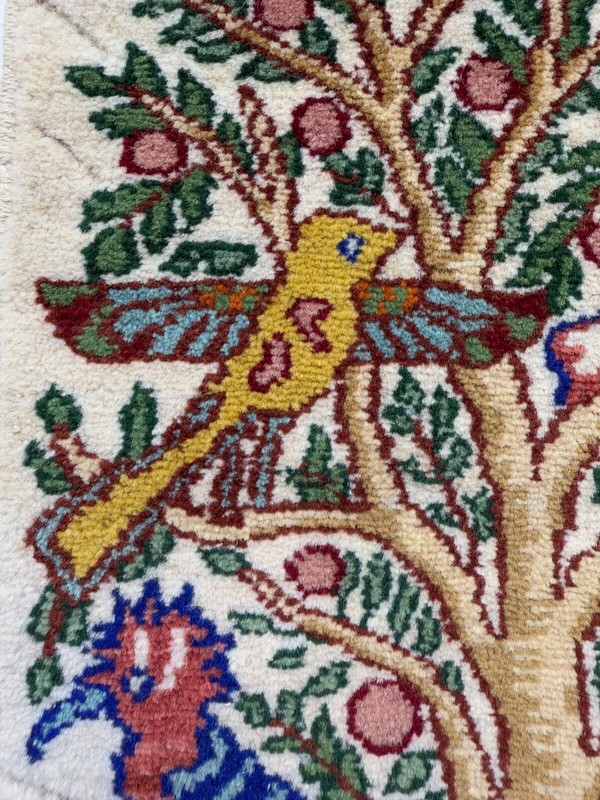 Vintage Beautiful Hand Knotted Oriental Kerrmann Wool Small Rug 52x34 Cm gallery