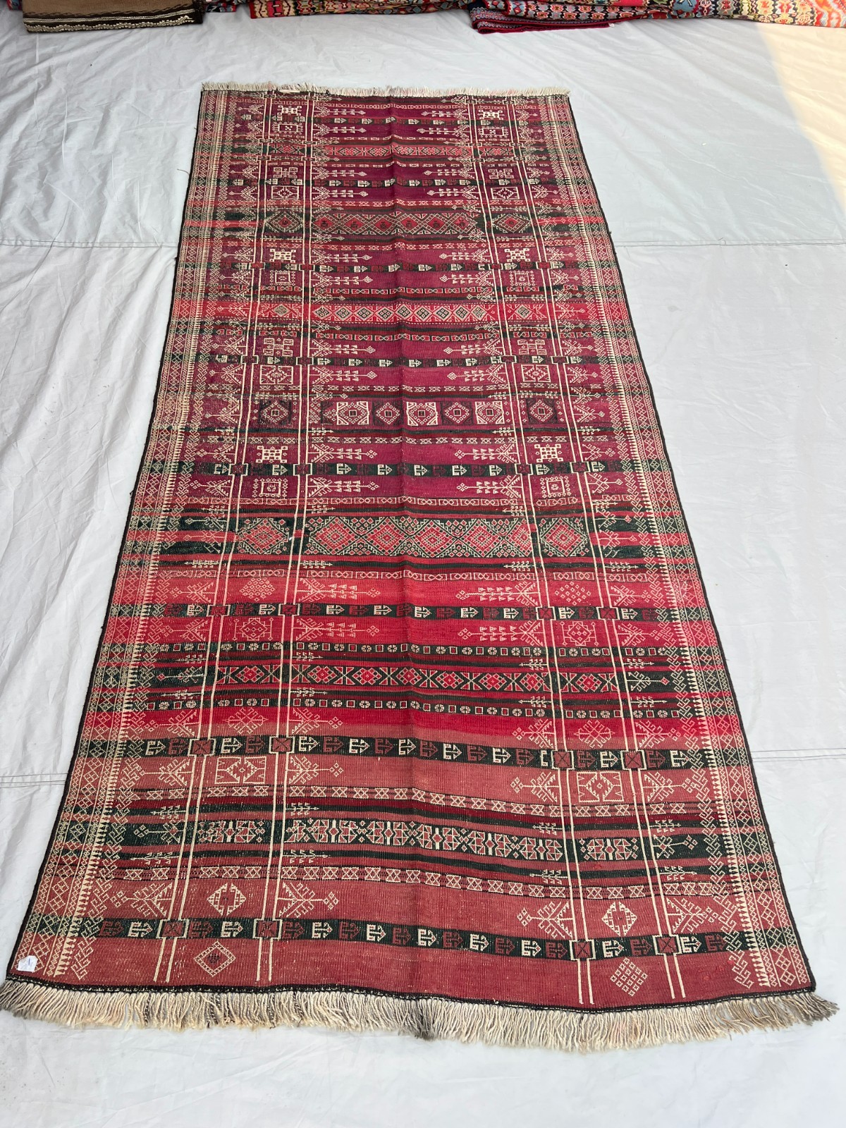 COLLECTORS ITEM 8.5X 4 ft Antique Maldari Belouch Nomad Full Embroidery Sistan gallery