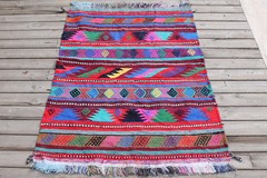 Turkish Kilim Rug 35”x49” Hand Woven Sivas Oriental Area Cicim Kilim 91x126cm