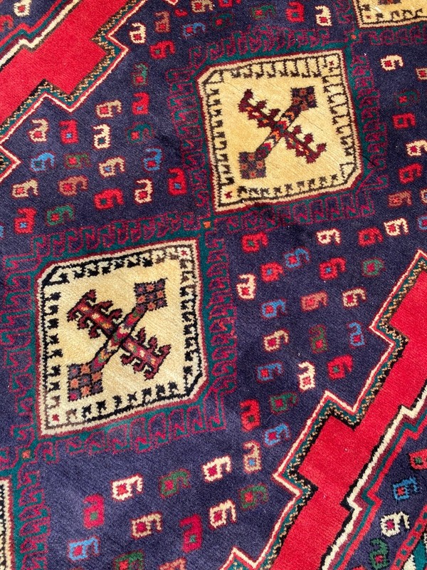 Slightly Imperfect Handmade Turkish Runner, Tribal Paisley Geometric Design,3x8 gallery