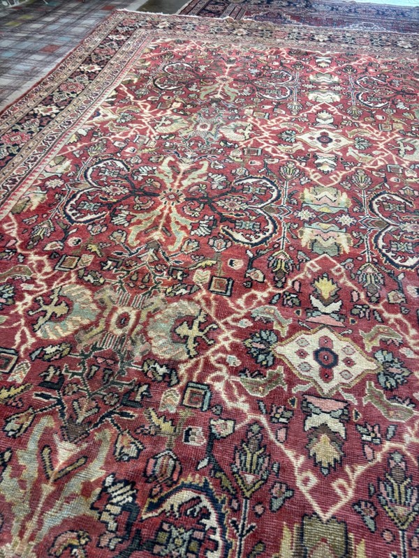 19x11. ANTIQUE. OVER SIZE. HANDMADE ANTIQUE RUG. CARPET . HAND MADE. gallery