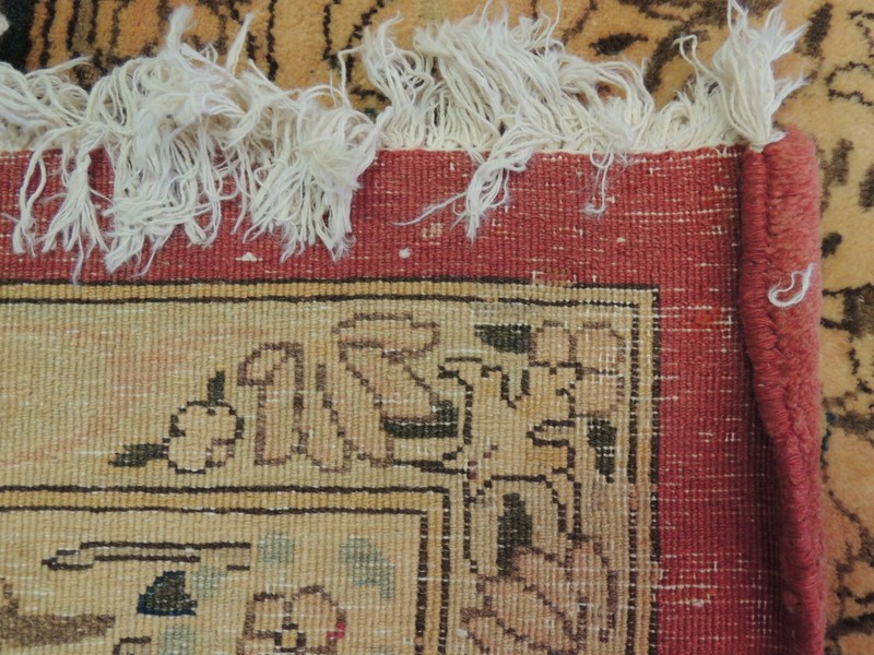 12x16 12x15 Antique Oversize Kashaan Oriental Area Rug Red Gold Beige Navy gallery