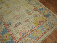 Modern Turkish Oushak Ushak Rug Size 6’7”x9’3”