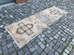 Turkish Vintage Rug Handmade Wool Rug Bohemian Runner Rug Home Rug 2,7 x 8,0 ft