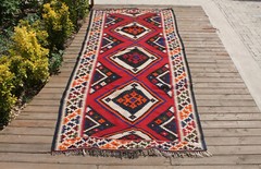 Turkish Kilim Rug 53”x112” Handwoven East Anatolian Oriental Kilim 137x285cm