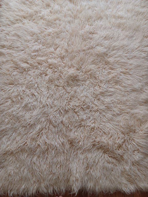 Family Treasure-A Flokati Pure Wool Rug Made in Greece Over 60 Years Old. gallery