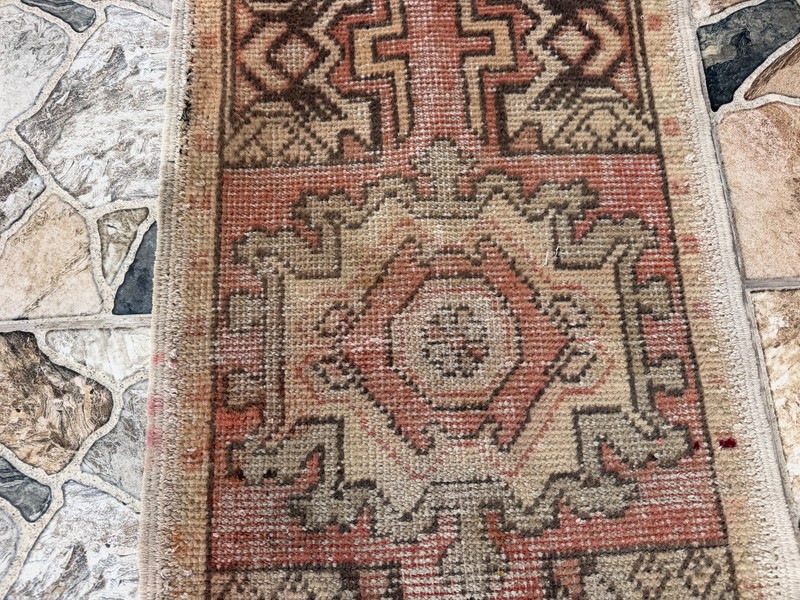 Small Vintage Turkish Oushak Rug Handmade Anatolian Accent Rug Muted Tribal 1x2 gallery