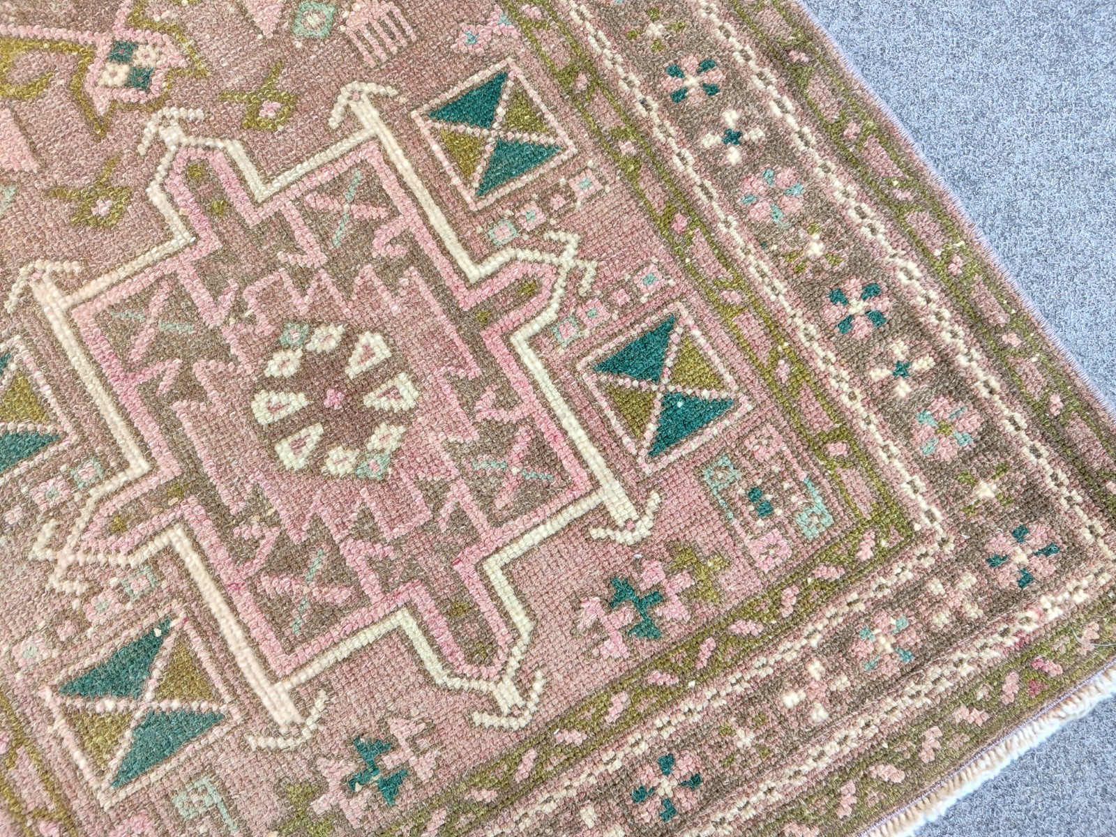 Rare 2x12 Heriz Karaja Runner Rug, Skinny Antique Runner 2x12 Turkish vintage gallery