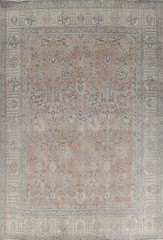 Muted Semi-Antique Floral Traditional 10×13 Area Rug Hand-knotted Wool Carpet