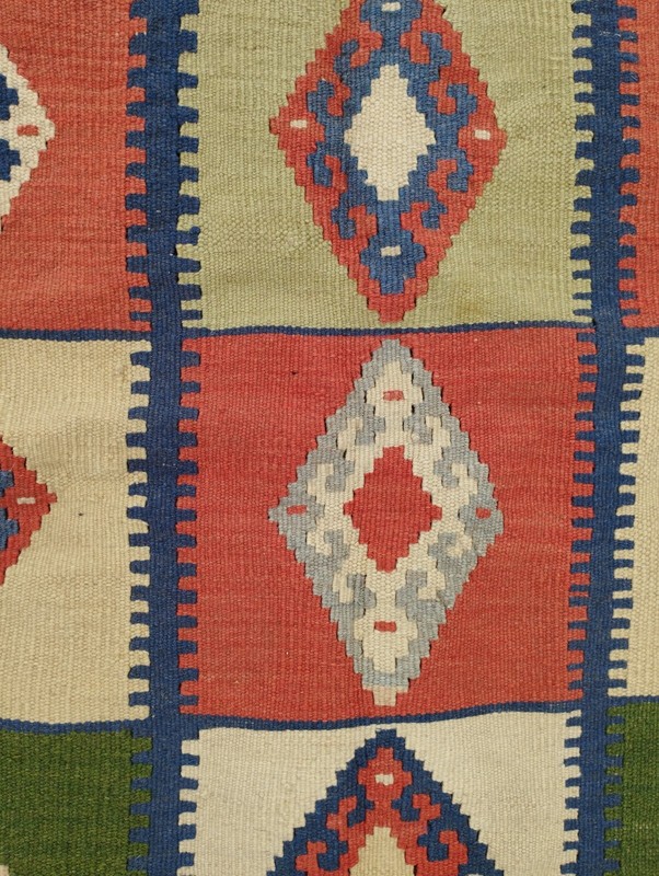 Antique Traditional Oriental Multicolor Wool Kilim Rug Carpet 156x103 cm gallery