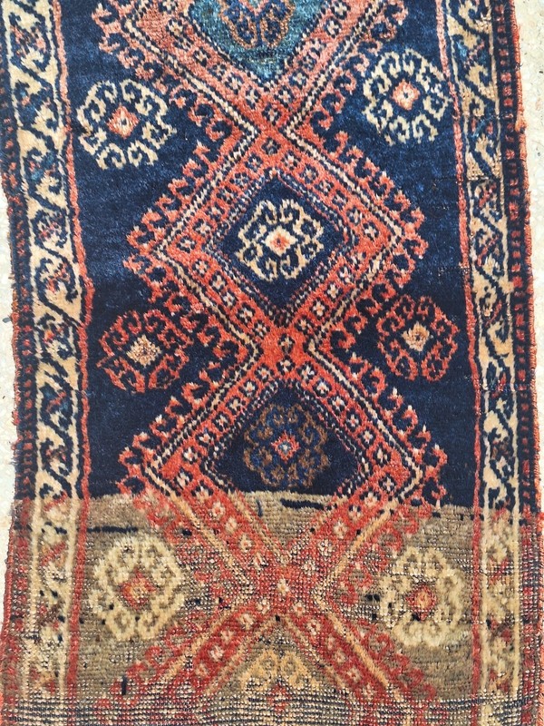 1920s Distressed Antique Carpet,HandWoven Wool Rug,Bohemian PrimitiveCollectible gallery