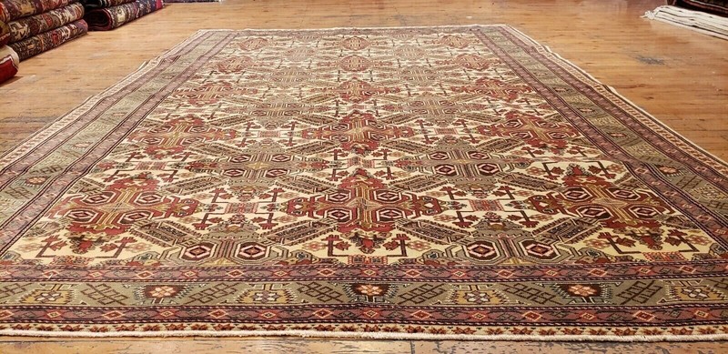 Turkish Area Rug Unique Vintage 1980-1990's Turkish Tribal Bunyan Rug 6x9ft gallery