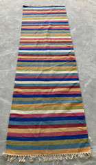 Vintage Traditional Handmade Nomadic Rainbow Kilim Wool Floor Rug 240×76 cm