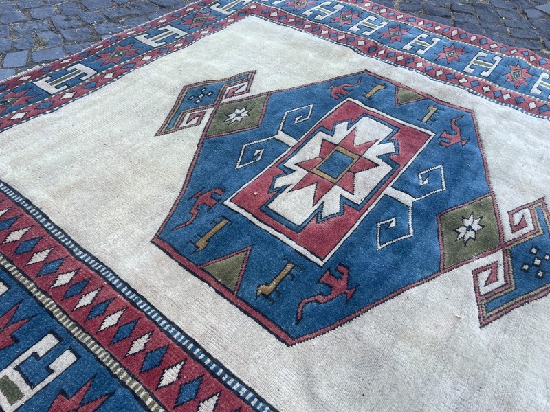 Bohemian Area Rug Handmade Wool Rug Turkish Vintage Traditional Rug 6,3 x 6,1 ft gallery