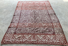 Vintage Traditional Handmade European Floral Balkan Kilim Floor Rug 262×176 cm
