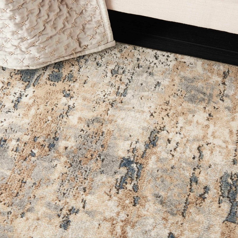 Nourison Quarry QUA01 Beige Grey Abstract Area Rug 6' x 9' Modern Indoor gallery