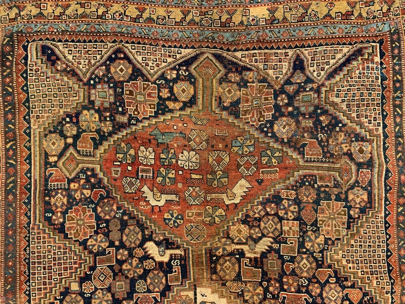 Antique Tribal Qashqai Rug 275x157 cm, medium, oriental Carpet truly Shabby Chic gallery