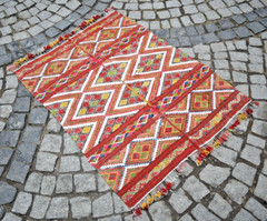 Antique Turkish Rug 37” x 48” Collector’s Item Monastery Wool Rug Wall Rug