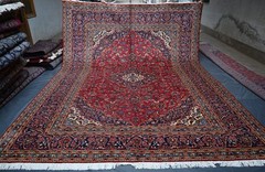 Fine Hand Knotted Caucasian Rug 10×13 ft Red Antique Heris Kazak Oriental Carpet