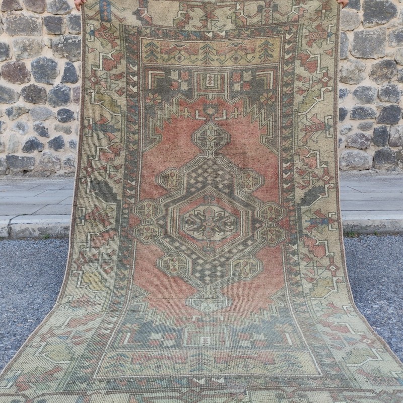 Turkish Area Anatolian Rug 3.87 x 6.89 ft , 4x7 Worn Handmade 118 x 210 cm gallery
