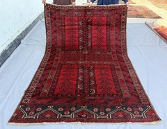 1920s Antique Turkmen Parda Rug 5×8 Hand Knotted Persian Style Oriental Carpet