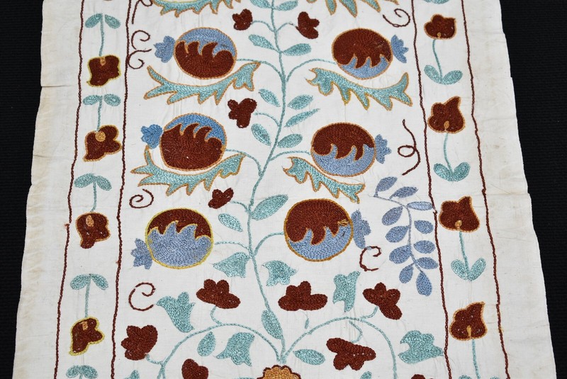 Uzbek Suzani Cover 20'' x 34'' Handmade Silk Embroidery Suzani Cover Home Decor gallery