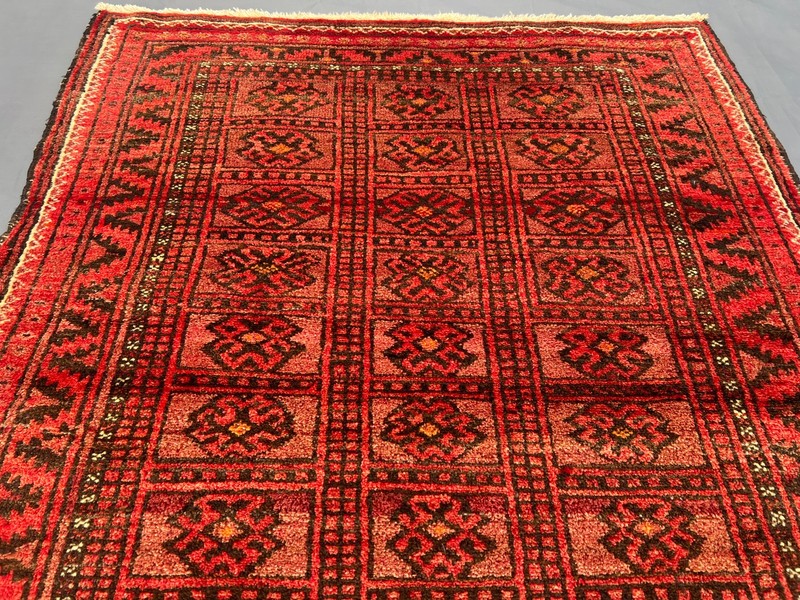 Vintage Afghan Hand Knotted Rug Geometric Medallion Design Nomadic Kitchen Rug gallery